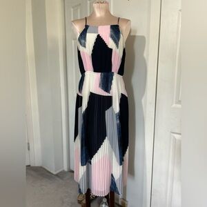 Banana Republic Multicolor Geometric Midi pleated Dress size 6